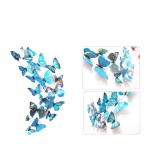 3D butterflies with magnet, house or event decorations, set of 12 pieces, blue color